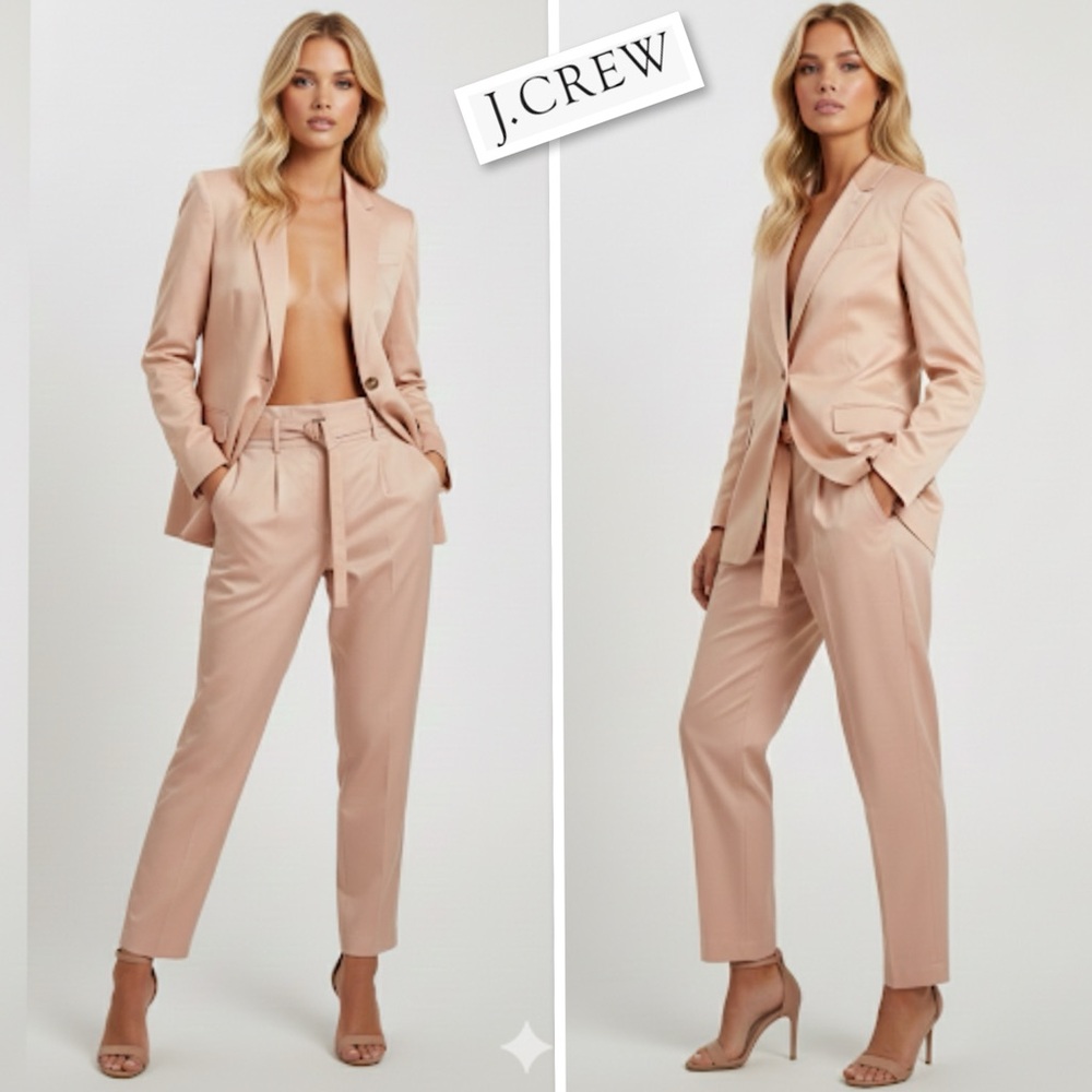 NWT J.Crew Alfie Blazer-12 & D-Ring Chino-14 Sat /Suit Gramercy Twill Peach - Picture 2 of 16
